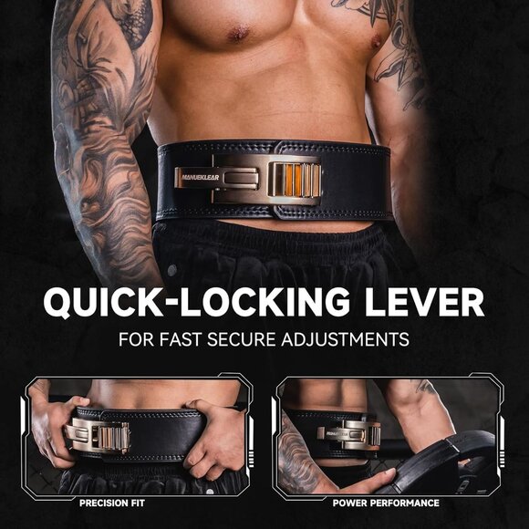 MANUEKLEAR Upgrade Lever Lifting Belt for Men and Women, 10mm Quick Locking Leve - Picture 5 of 9